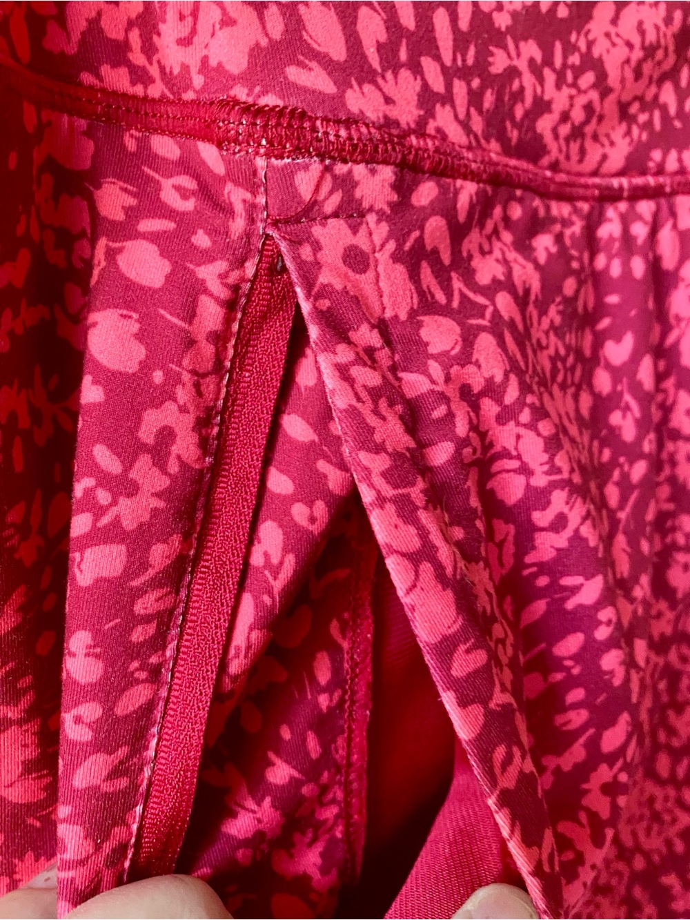 Jockey Red & Pink Floral Printed Skort Size XL, Zippered Pockets - Picture 3 of 12